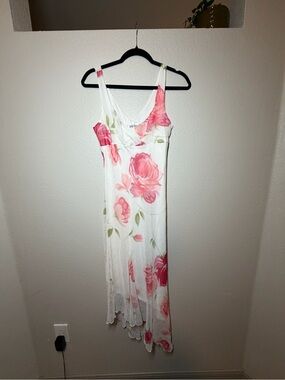 Vintage Y2K Byer Too! Floral Asymmetrical  Dress Fairy handkerchief hem sz 9 s/m